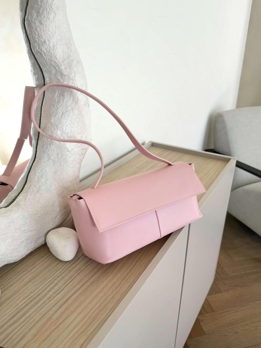 Клатч-багет МАДЛЕН ніжно-рожевий LEMAN LM4871-1